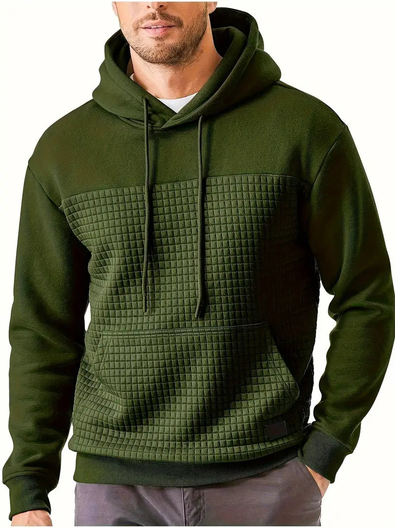 Dashiell - Textured Grid Hooded Sweatshirt