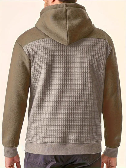 Dashiell - Textured Grid Hooded Sweatshirt