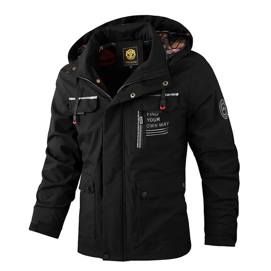 Men Water Resistant Hooded Coat