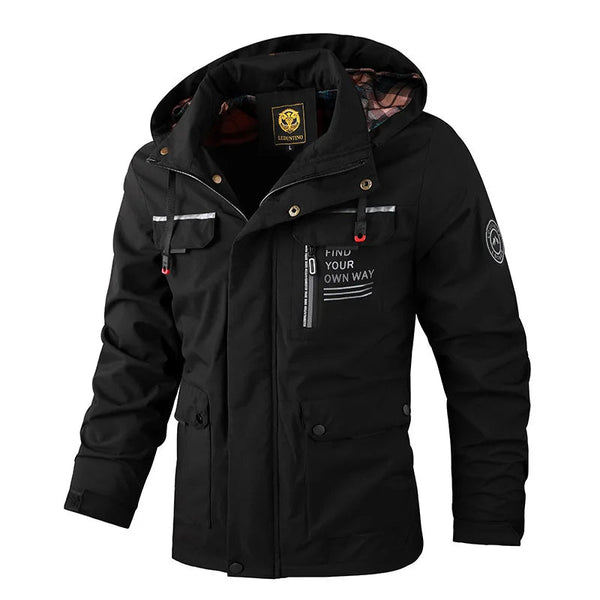 Men Water Resistant Hooded Coat